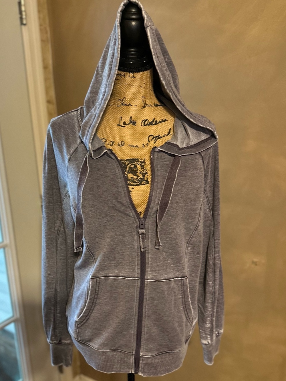 GreenTea Knit Zip up Jacket - Purple/Gray